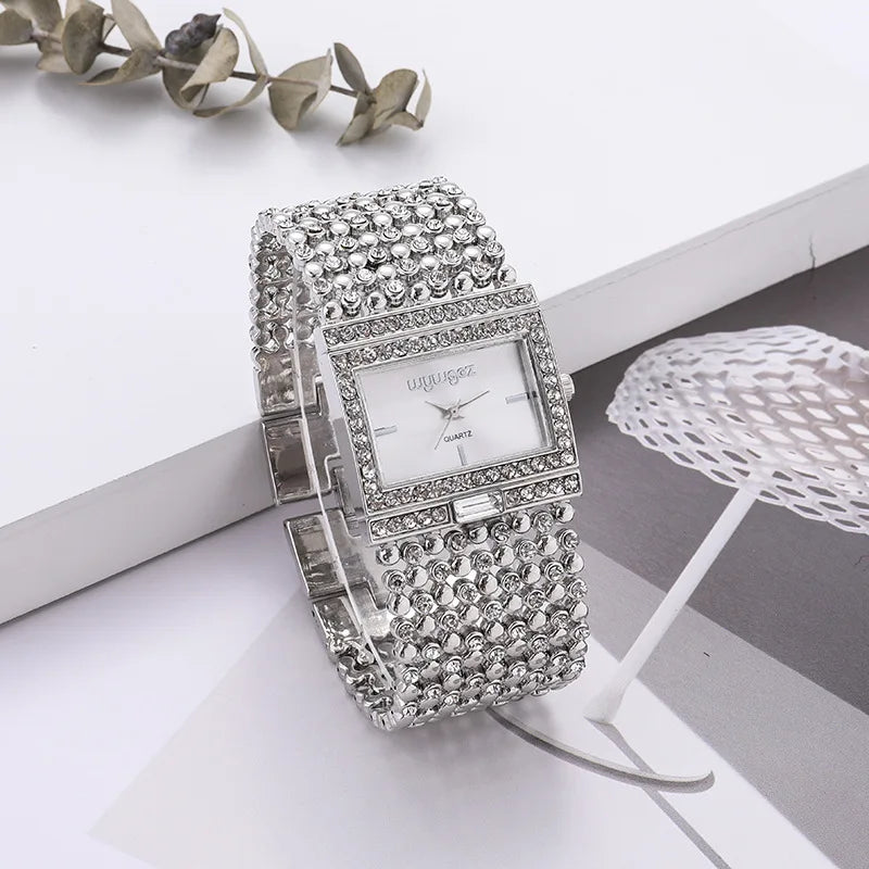 Reloj ARISTO Crystal Square — Acero Inoxidable para Mujer