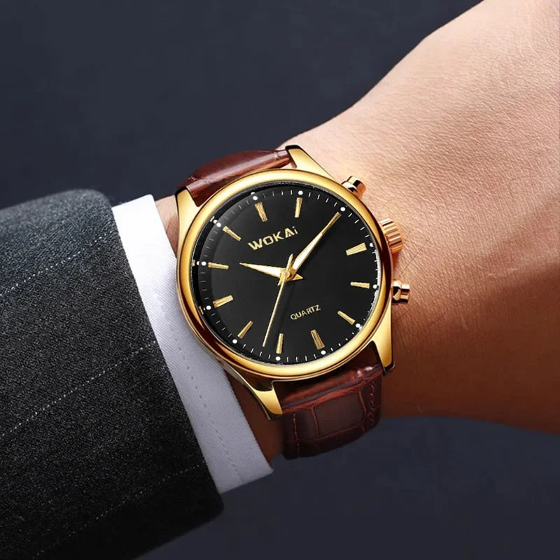 Reloj Hombre Clásico de Cuero | Cuarzo Elegante