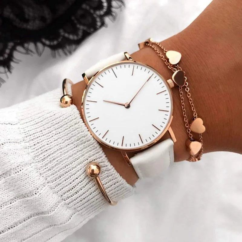 Reloj Mujer Elegante de Cuero | Cuarzo Minimalista